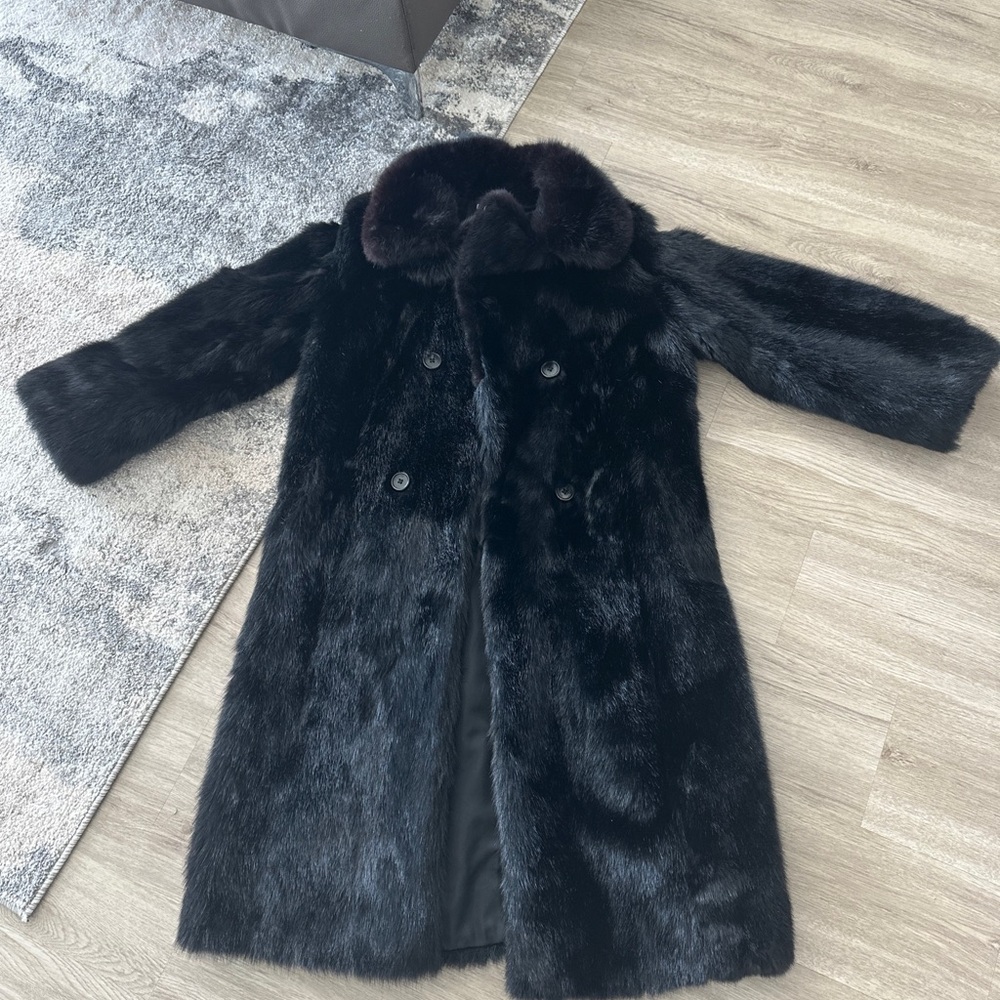 Deanfield full-length vintage Demi Buff fur 100% real Mink Coat